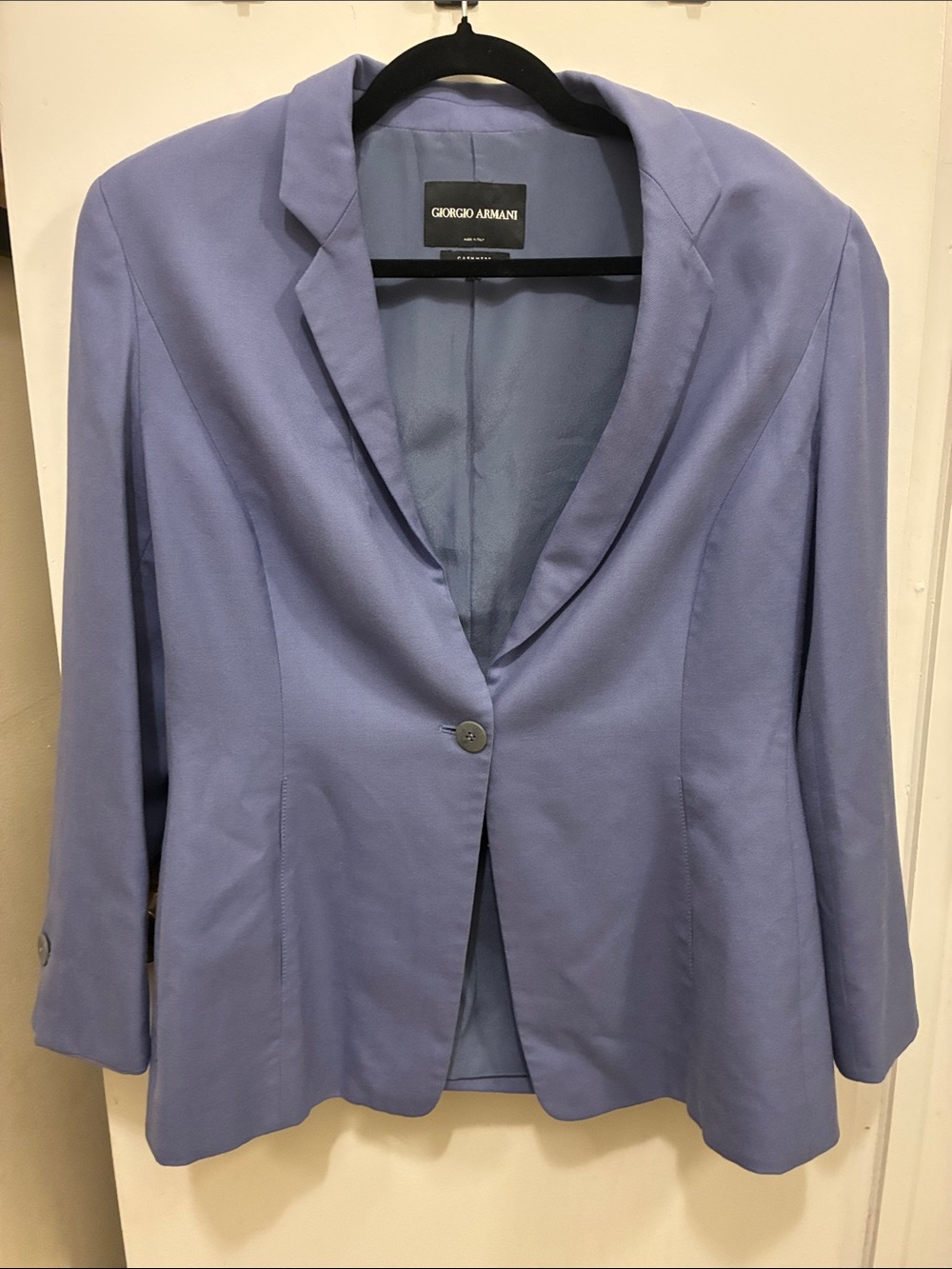 Giorgio Armani Women's Periwinkle Single-Button Blazer Old Money Preppy